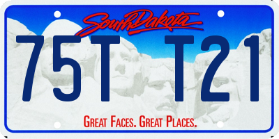 SD license plate 75TT21