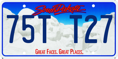 SD license plate 75TT27