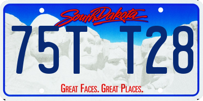 SD license plate 75TT28