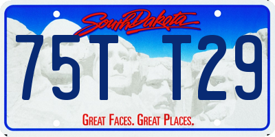 SD license plate 75TT29