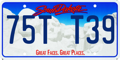 SD license plate 75TT39