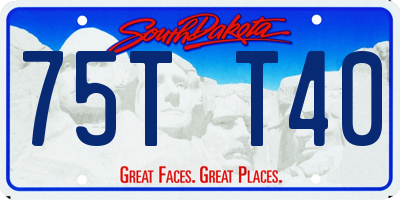 SD license plate 75TT40