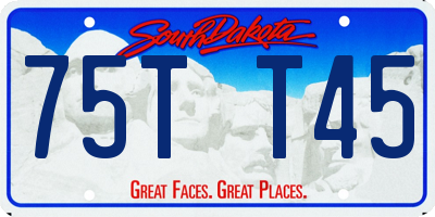 SD license plate 75TT45