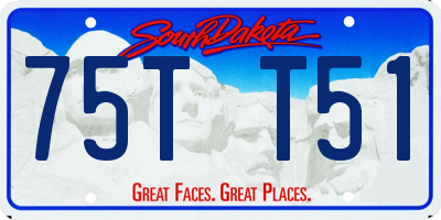 SD license plate 75TT51