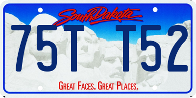 SD license plate 75TT52