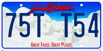 SD license plate 75TT54