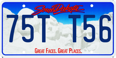 SD license plate 75TT56