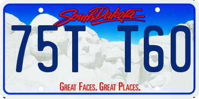 SD license plate 75TT60