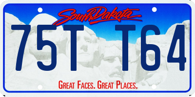 SD license plate 75TT64