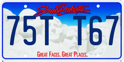 SD license plate 75TT67
