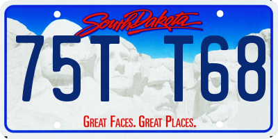SD license plate 75TT68