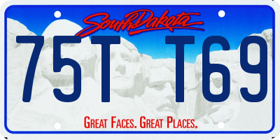 SD license plate 75TT69