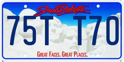 SD license plate 75TT70