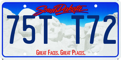 SD license plate 75TT72