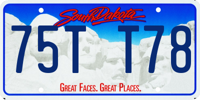 SD license plate 75TT78