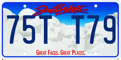 SD license plate 75TT79