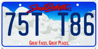 SD license plate 75TT86