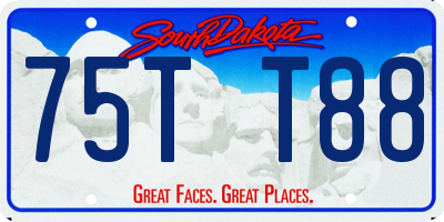 SD license plate 75TT88