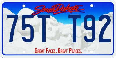 SD license plate 75TT92