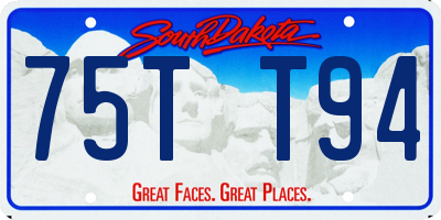 SD license plate 75TT94