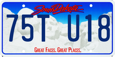 SD license plate 75TU18