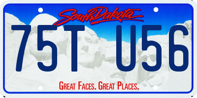 SD license plate 75TU56