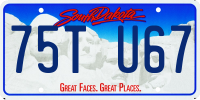 SD license plate 75TU67