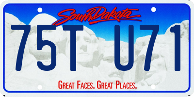 SD license plate 75TU71