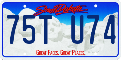 SD license plate 75TU74