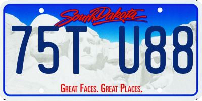SD license plate 75TU88