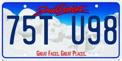 SD license plate 75TU98