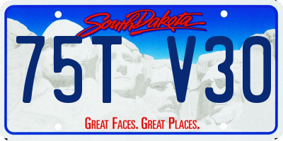 SD license plate 75TV30