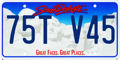 SD license plate 75TV45