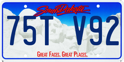 SD license plate 75TV92