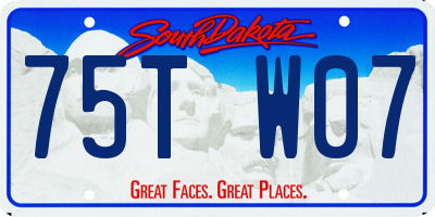 SD license plate 75TW07