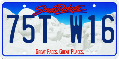 SD license plate 75TW16