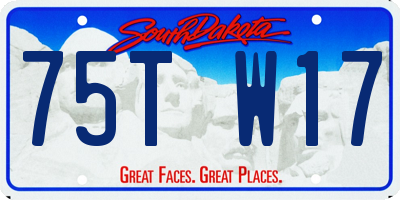 SD license plate 75TW17