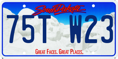 SD license plate 75TW23