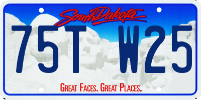 SD license plate 75TW25