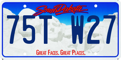 SD license plate 75TW27