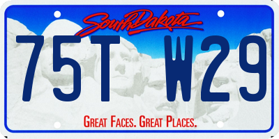 SD license plate 75TW29