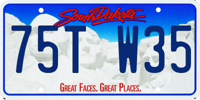 SD license plate 75TW35