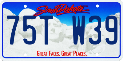 SD license plate 75TW39