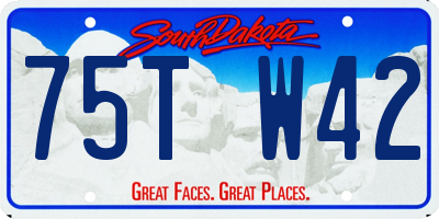 SD license plate 75TW42