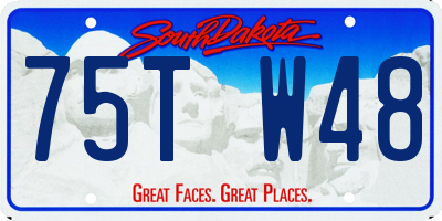 SD license plate 75TW48