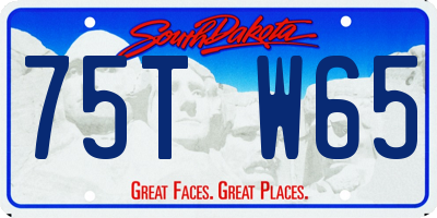 SD license plate 75TW65