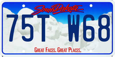 SD license plate 75TW68