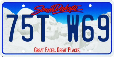 SD license plate 75TW69
