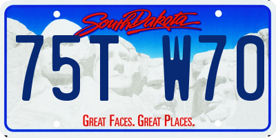 SD license plate 75TW70