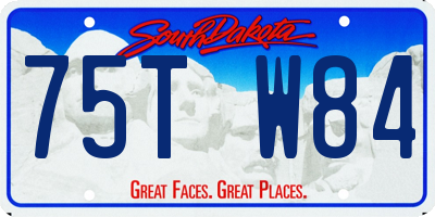 SD license plate 75TW84